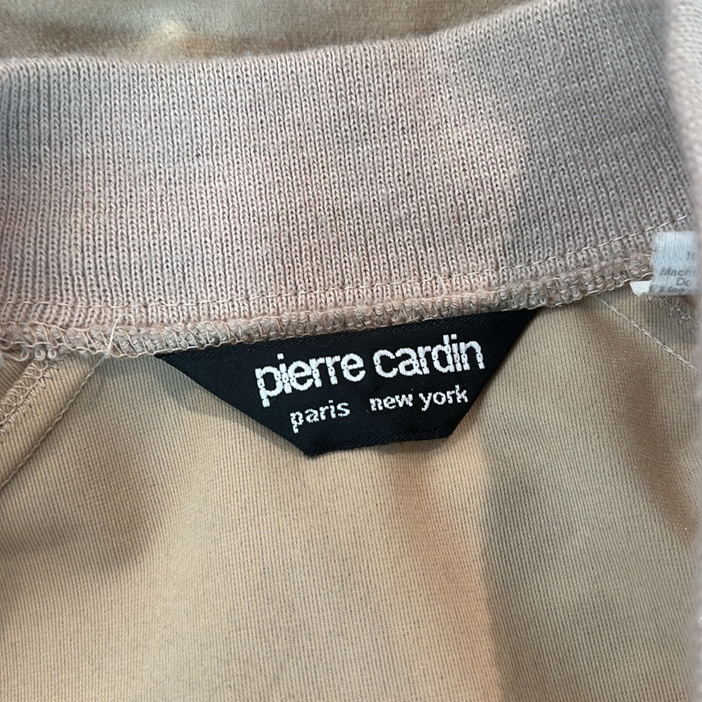 Vintage Pierre Cardin poly micro suede Tan Zip-Up Bomber Jacket Size Large - Picture 3 of 6